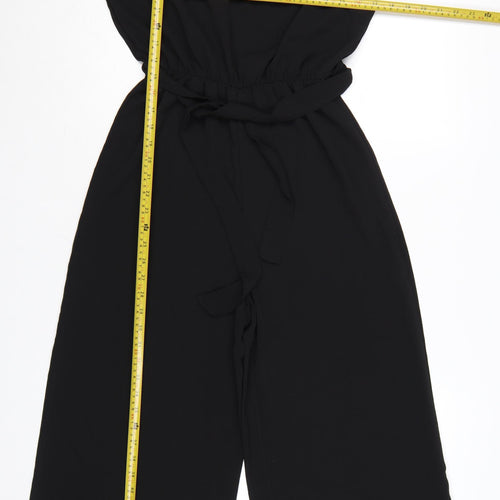 Boohoo Women's Black Sleeveless Wide-Leg Jumpsuit Size 10