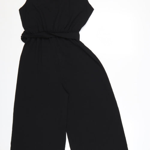 Boohoo Women's Black Sleeveless Wide-Leg Jumpsuit Size 10