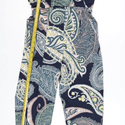 Next Petite Women's Multicoloured Paisley Halter Jumpsuit Size 8