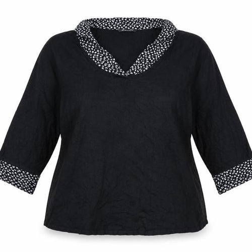 Evans Womens Black Floral Trim Cowl Neck Tunic Blouse Size 20