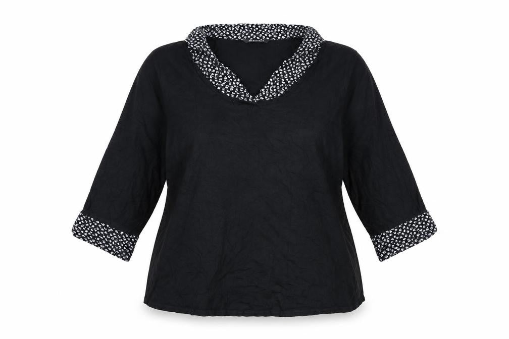 Evans Womens Black Floral Trim Cowl Neck Tunic Blouse Size 20