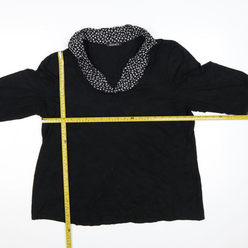 Evans Womens Black Floral Trim Cowl Neck Tunic Blouse Size 20