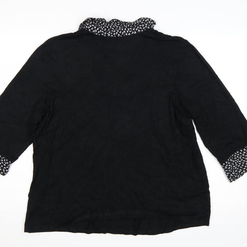Evans Womens Black Floral Trim Cowl Neck Tunic Blouse Size 20