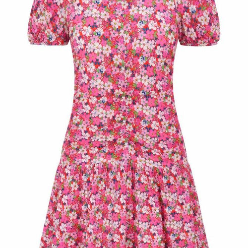 Oasis Womens Pink Floral Fit & Flare Knee Length Dress L