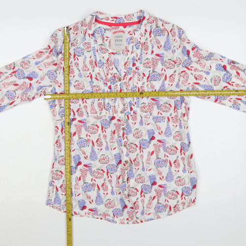 Mantaray Women’s Multicoloured Floral Cotton Tunic Blouse Size 12
