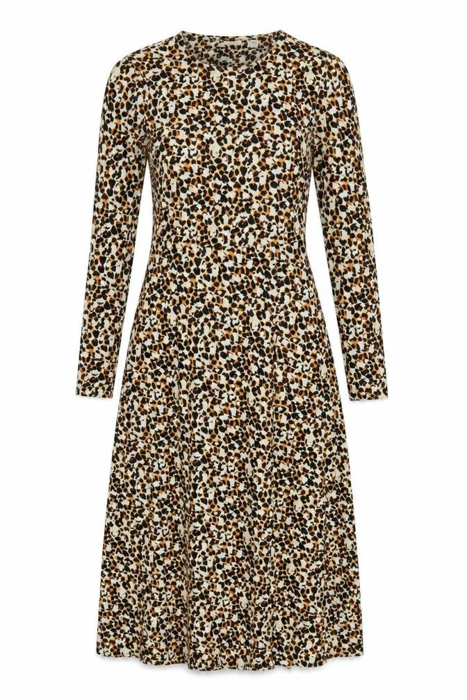 River Island Women’s Multicoloured Leopard Print Midi A-Line Dress Size 8