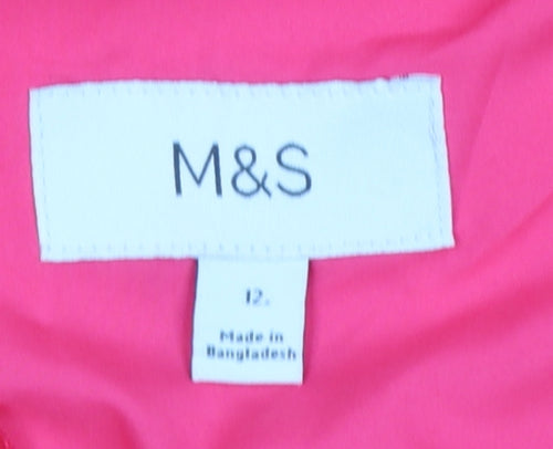 Marks and Spencer Women Pink Sleeveless Belted Suit Waistcoat Size 12