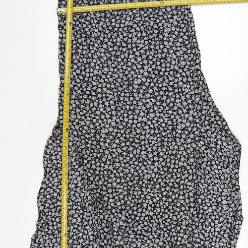 Motel Women's Black Floral Midi Slip Dress Size M