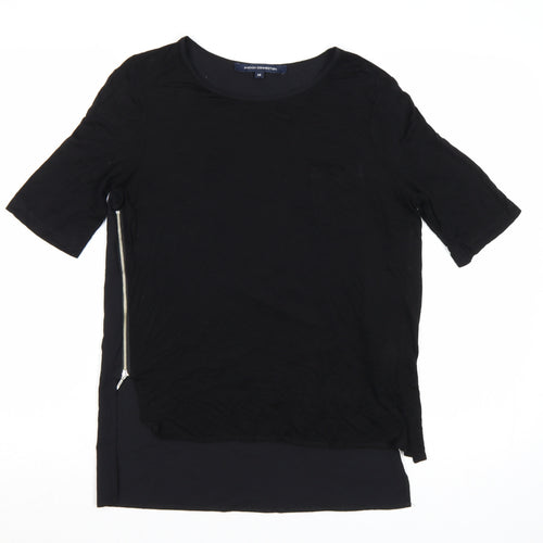 French Connection Women's Black XS Basic Zip T-Shirt