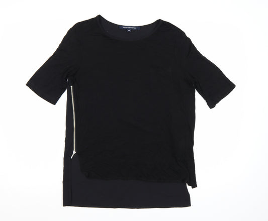 French Connection Women's Black XS Basic Zip T-Shirt