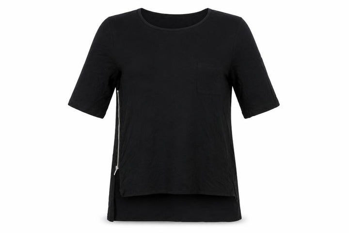 French Connection Women's Black XS Basic Zip T-Shirt