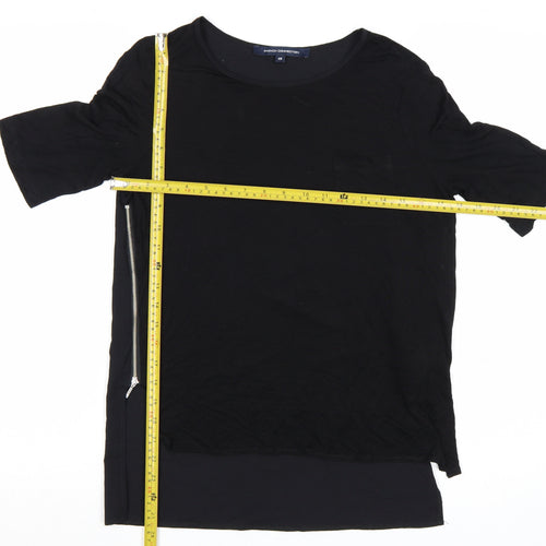 French Connection Women's Black XS Basic Zip T-Shirt