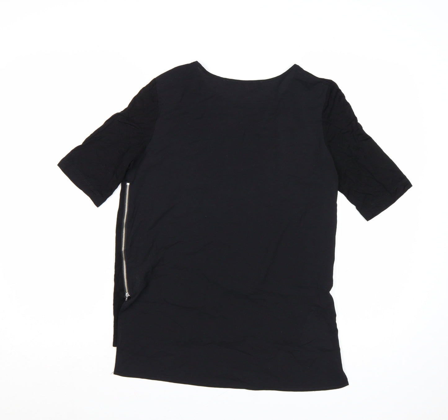 French Connection Women's Black XS Basic Zip T-Shirt