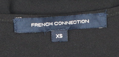 French Connection Women's Black XS Basic Zip T-Shirt