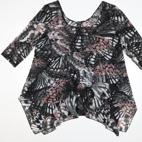 Evans Womens Plus Size 22 Multicoloured Butterfly Tunic Top