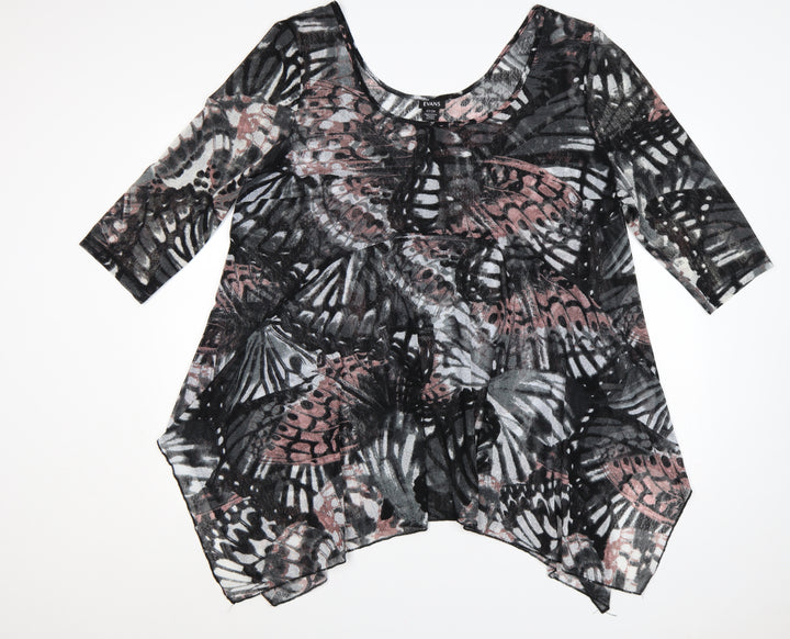 Evans Womens Plus Size 22 Multicoloured Butterfly Tunic Top