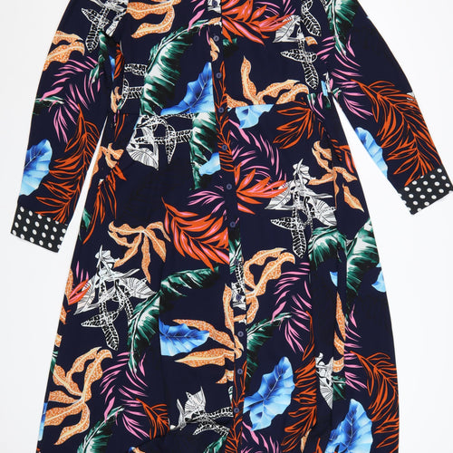 Maraislise Women's Multicoloured Tropical Midi Shirt Dress Size 10