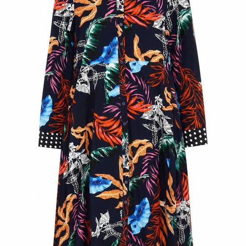 Maraislise Women's Multicoloured Tropical Midi Shirt Dress Size 10