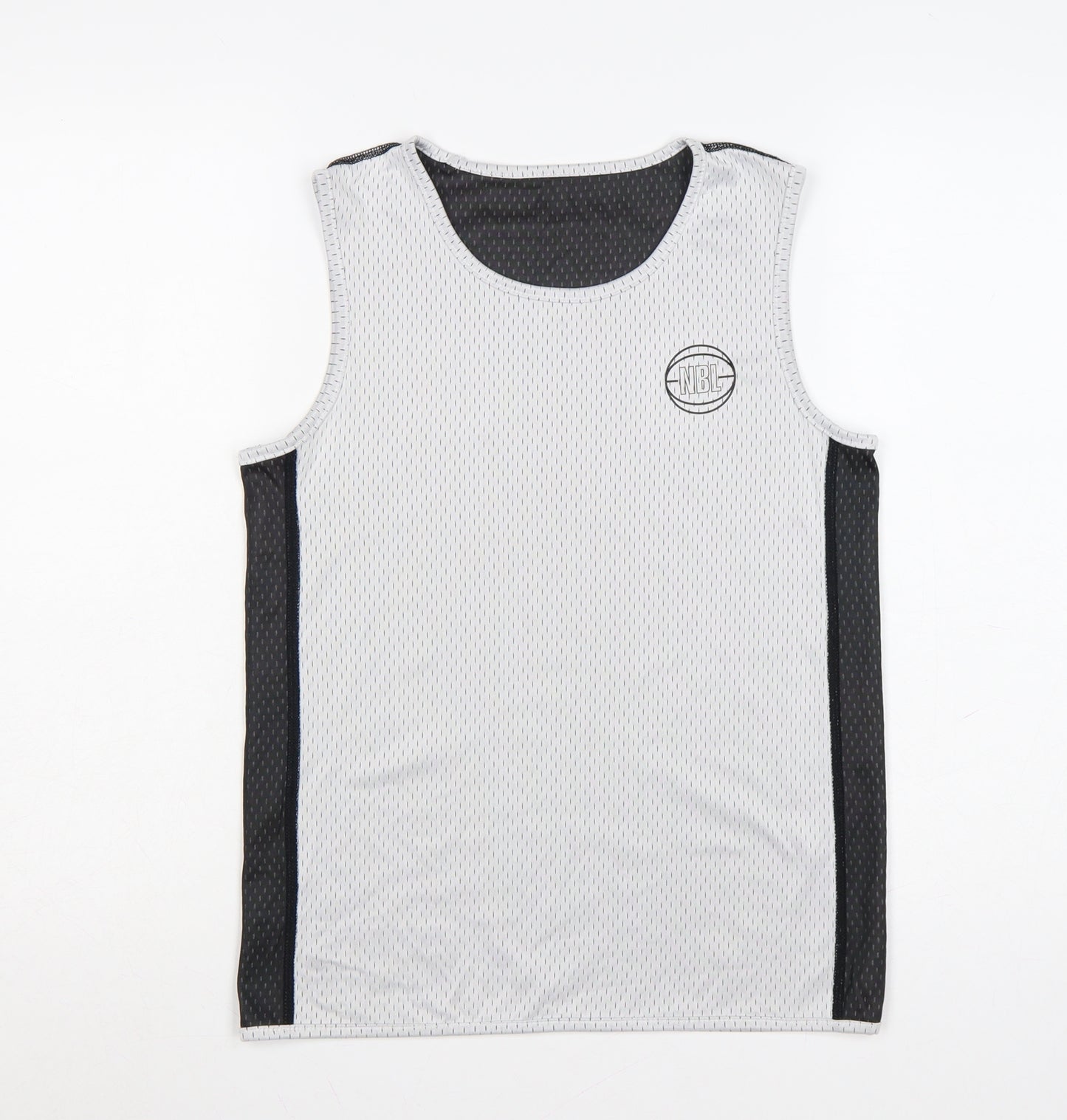 National Basketball League Boys Grey Mesh Basketball Tank Top Size 14 Years