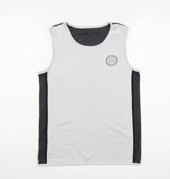 National Basketball League Boys Grey Mesh Basketball Tank Top Size 14 Years