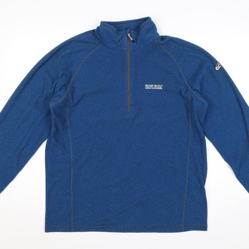Regatta Men's Blue 1/4 Zip Fleece Pullover Sweatshirt L
