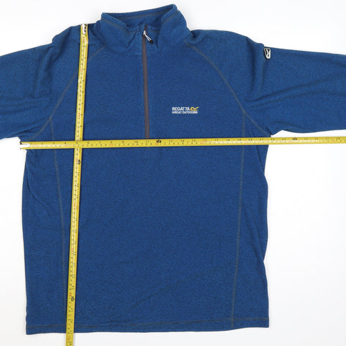 Regatta Men's Blue 1/4 Zip Fleece Pullover Sweatshirt L