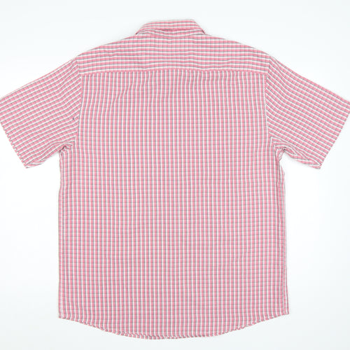 Dunnes Men’s Pink Check Short Sleeve Button-Up Shirt Size L