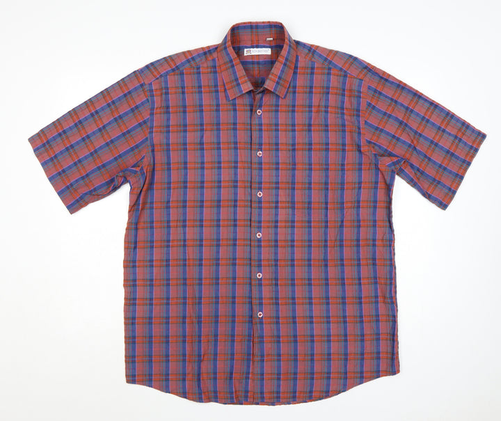 Rich Brother Men's Multicoloured Check Short Sleeve Cotton Shirt 17/43 Regular
