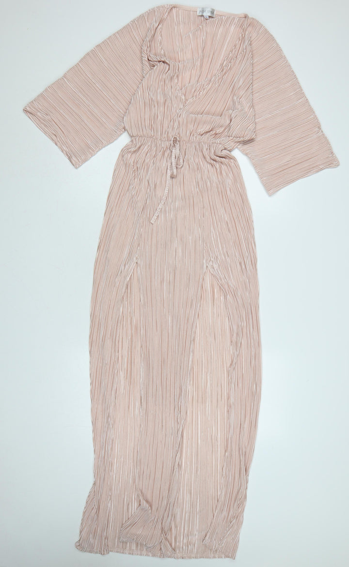 In The Style Women’s Beige Pleated Maxi Dress Size 8
