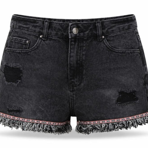 Denim Co. Womens Black Size 10 Cut-Off Distressed Denim Shorts