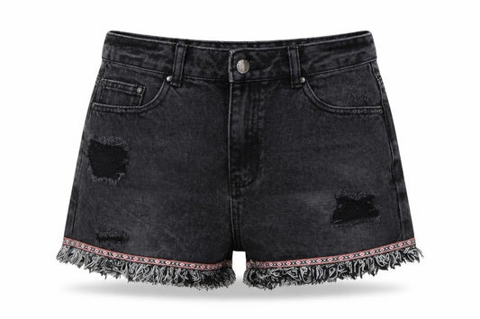 Denim Co. Womens Black Size 10 Cut-Off Distressed Denim Shorts