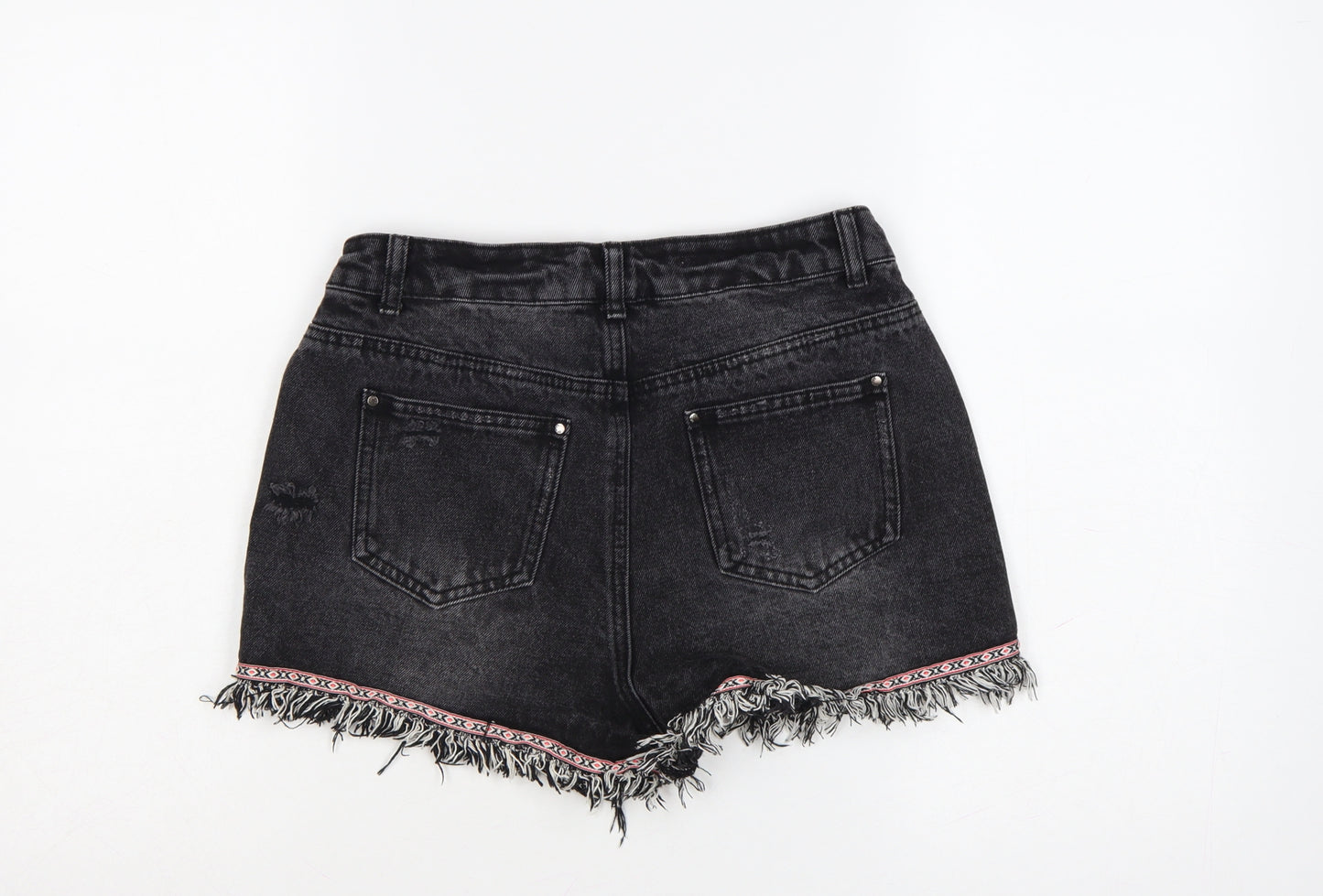 Denim Co. Womens Black Size 10 Cut-Off Distressed Denim Shorts