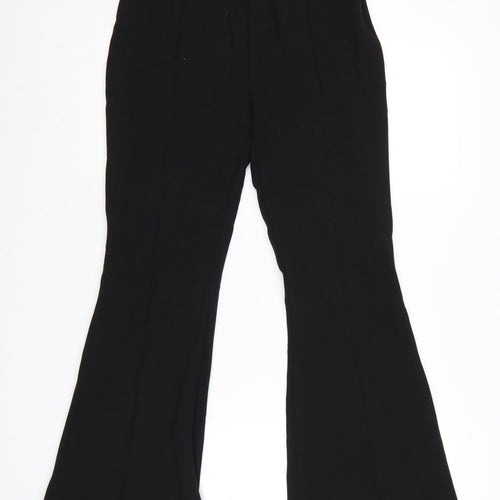 Jument Women Black Size 12 Flared Trousers Elastic Waist