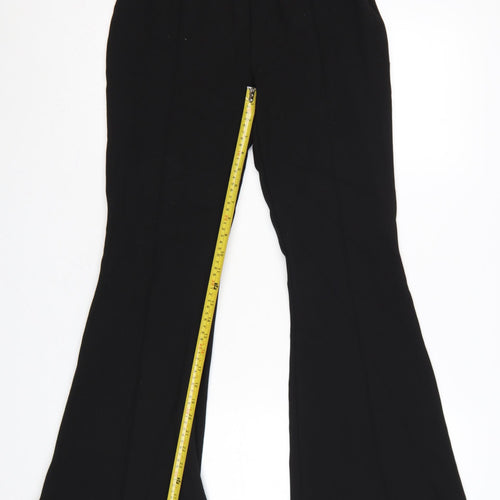 Jument Women Black Size 12 Flared Trousers Elastic Waist