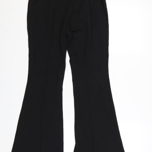 Jument Women Black Size 12 Flared Trousers Elastic Waist