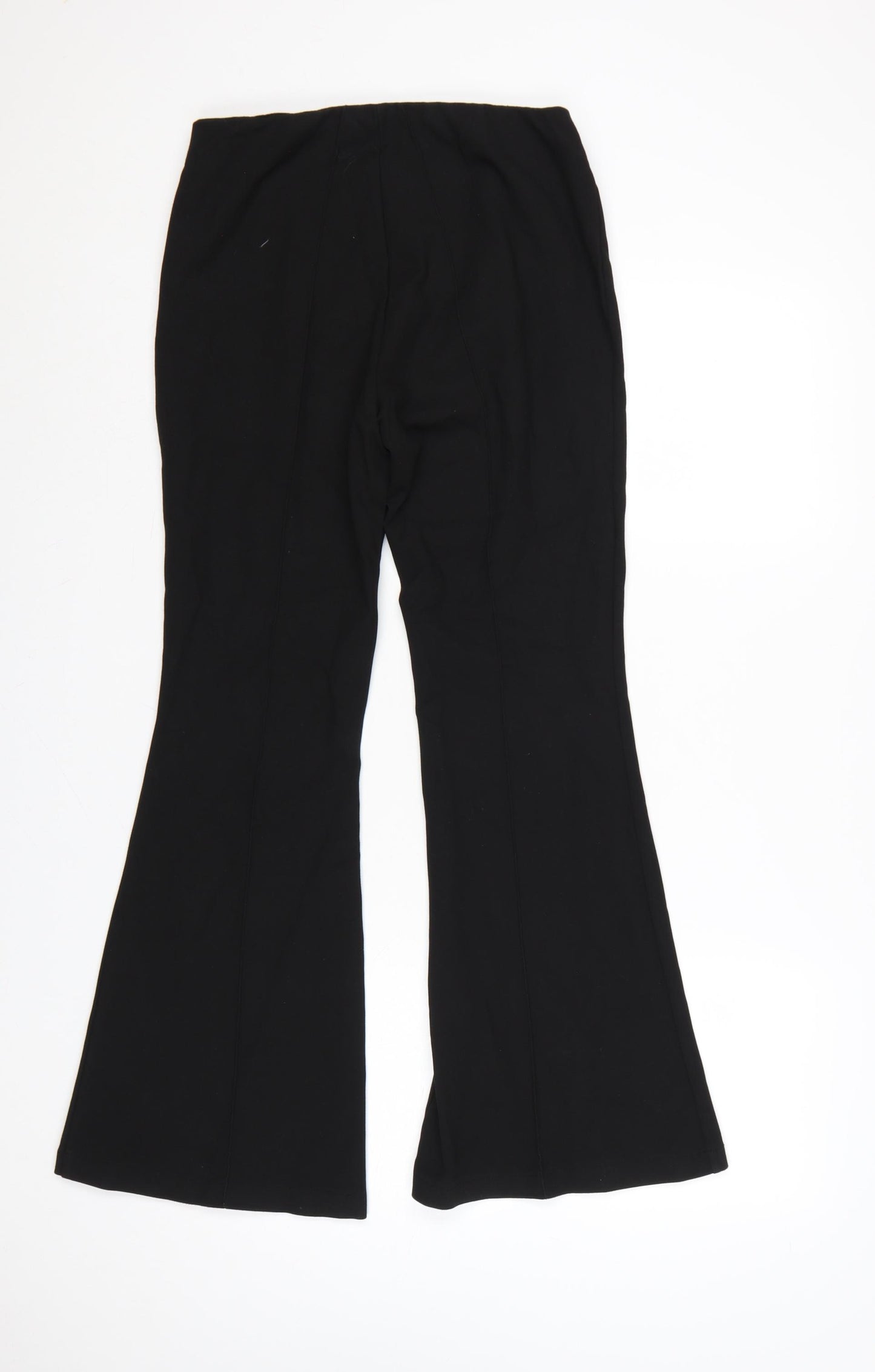 Jument Women Black Size 12 Flared Trousers Elastic Waist