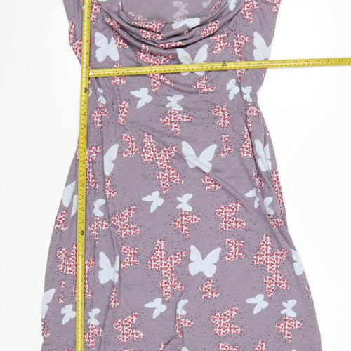 White Stuff Women’s Purple Butterfly Print A-Line Dress Size 14