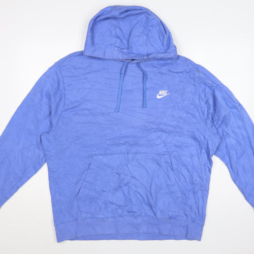 Nike Men's Blue L Pullover Hoodie Fleece Sportswear