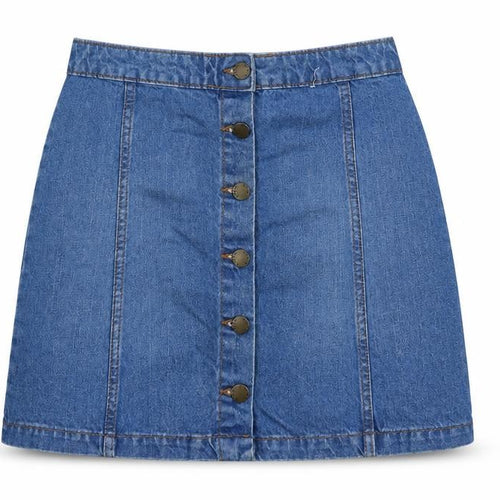 Denim Co. Women Blue A-Line Denim Button Short Skirt Size 10