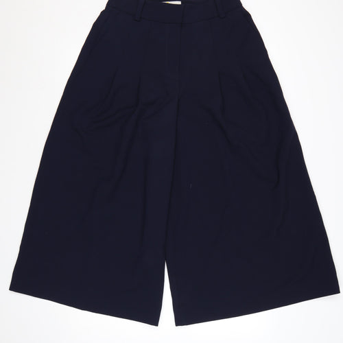 Boden Womens Navy Wide-Leg Culotte Trousers UK 12 Polyester Blend