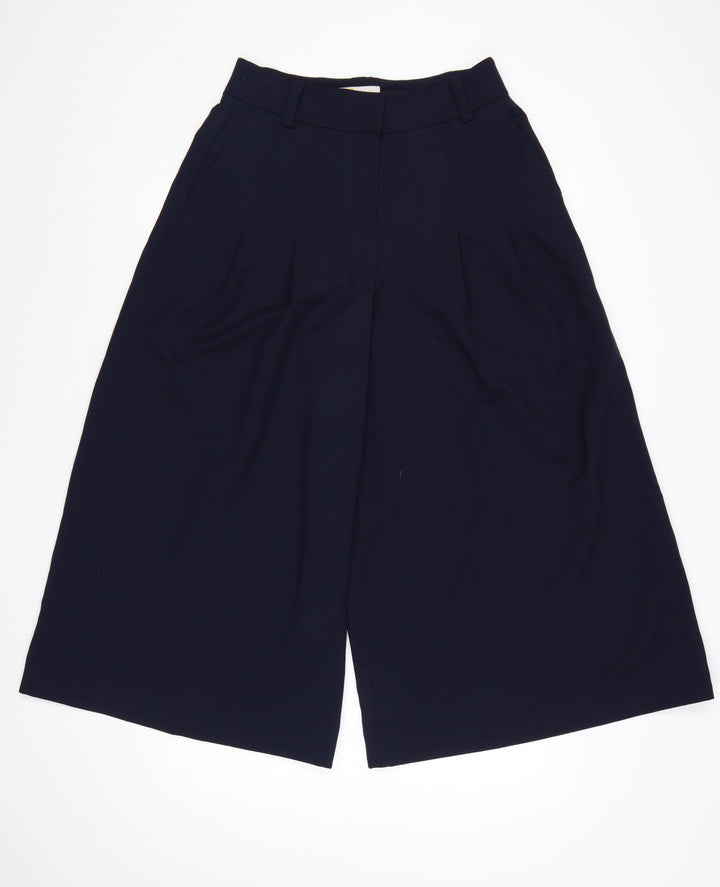 Boden Womens Navy Wide-Leg Culotte Trousers UK 12 Polyester Blend