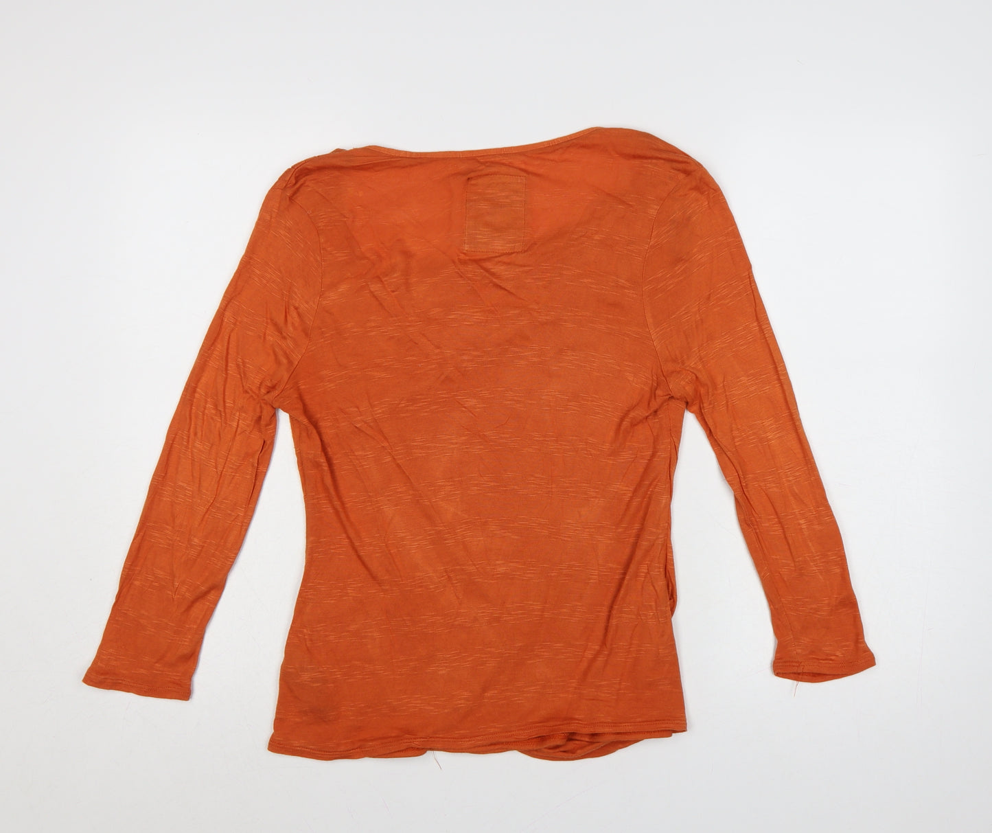 Betty Jackson Black Women Orange Size 14 Cowl Neck Long Sleeve Blouse