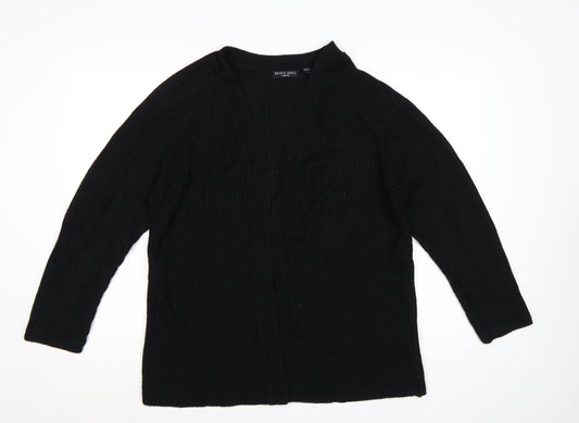 Brave Soul Women's Black L Chunky Knit Open Long Sleeve Cardigan