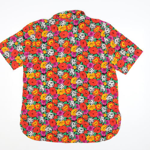I. Magnin Women's Multicoloured Floral Button-Up Shirt 14 Plus
