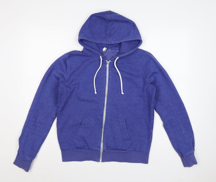 H&M Divided Womens Blue Full Zip Hoodie Size M Cotton Blend