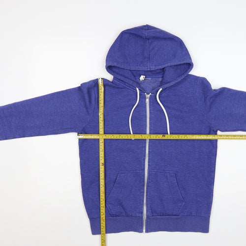 H&M Divided Womens Blue Full Zip Hoodie Size M Cotton Blend