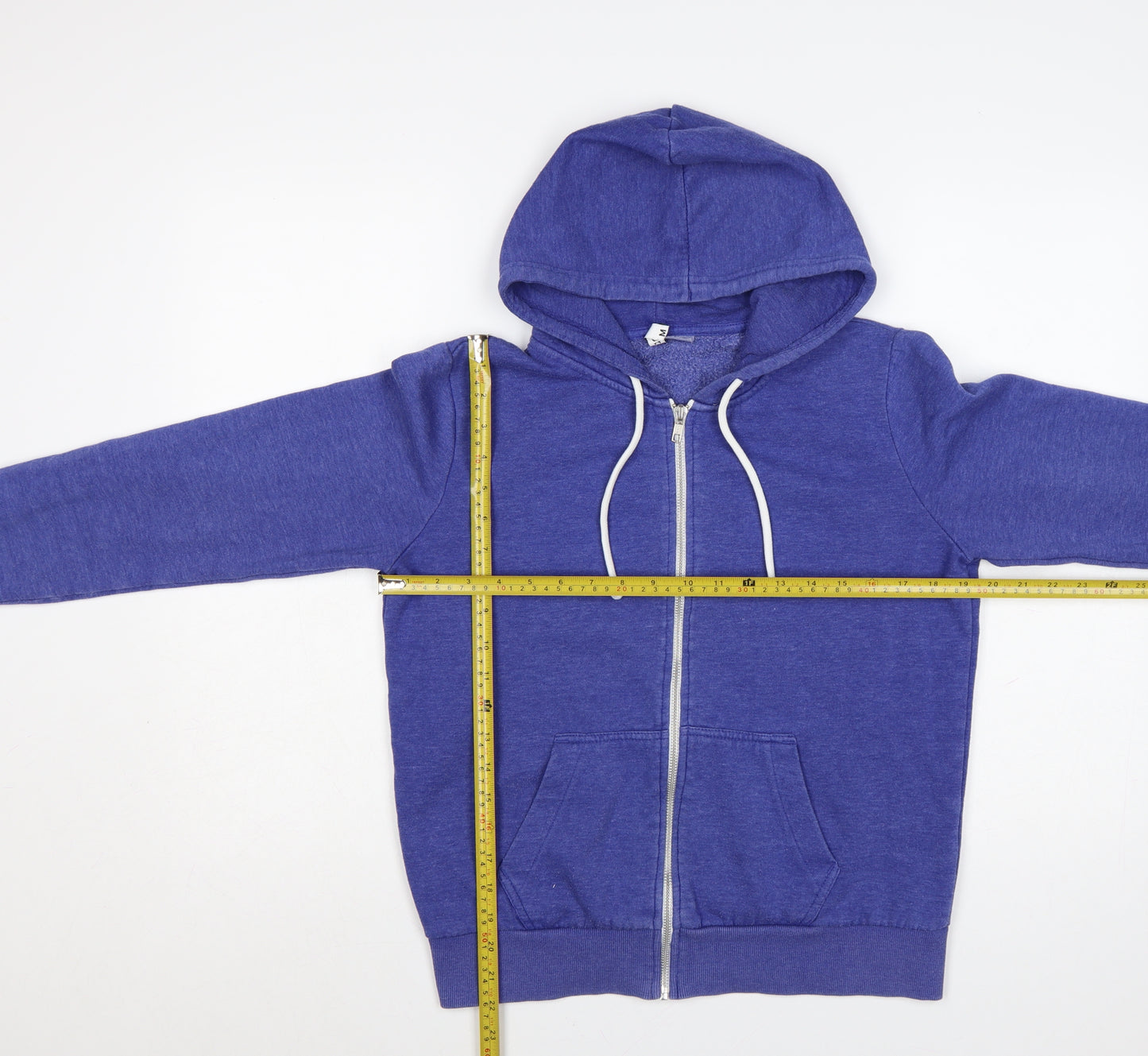 H&M Divided Womens Blue Full Zip Hoodie Size M Cotton Blend