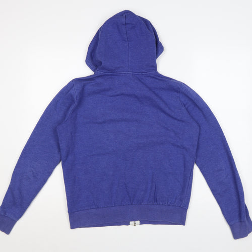 H&M Divided Womens Blue Full Zip Hoodie Size M Cotton Blend