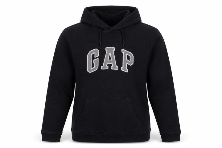 Gap Women Black Large Pullover Hoodie Cotton Blend Logo Design