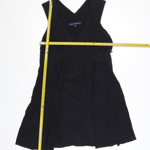 French Connection Women's Black Cotton A-Line Sleeveless Dress Size 12